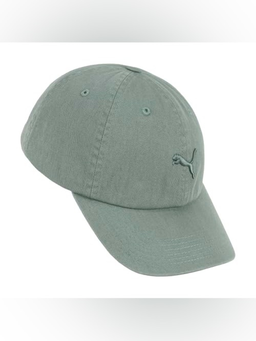 PUMA Women's Tonal Jumpcat Washed Cotton Twill Baseball Cap green moon